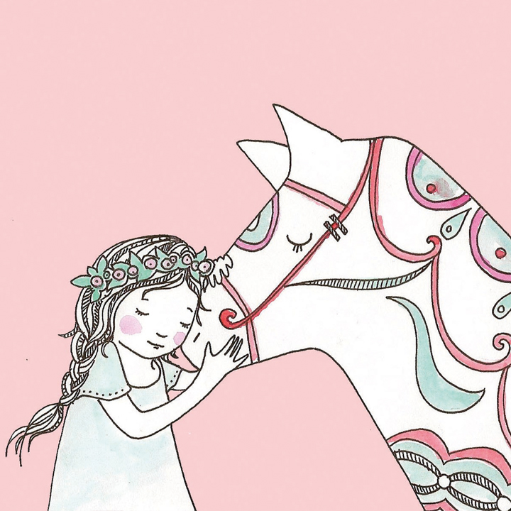 dala horse and midsommar girl