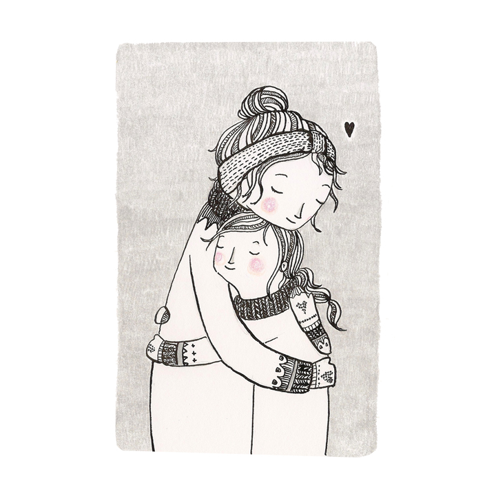 the hug mother child